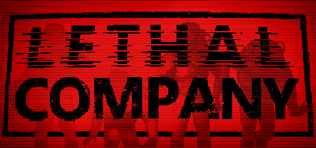 Lethal Company official header art with suited scavengers and a looming creature in a red industrial scene.