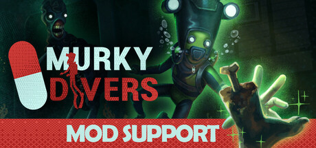 Murky Divers official header art showing divers, a submersible, and underwater recovery chaos.